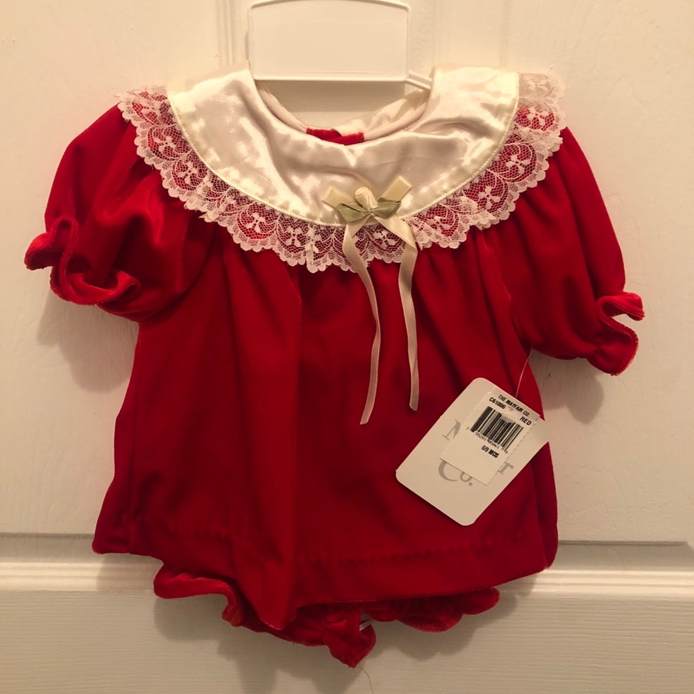 6/9 Months Girls Holiday Dress with Undershorts